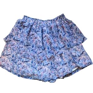 Simply Southern Tiered Blue Floral Skirt